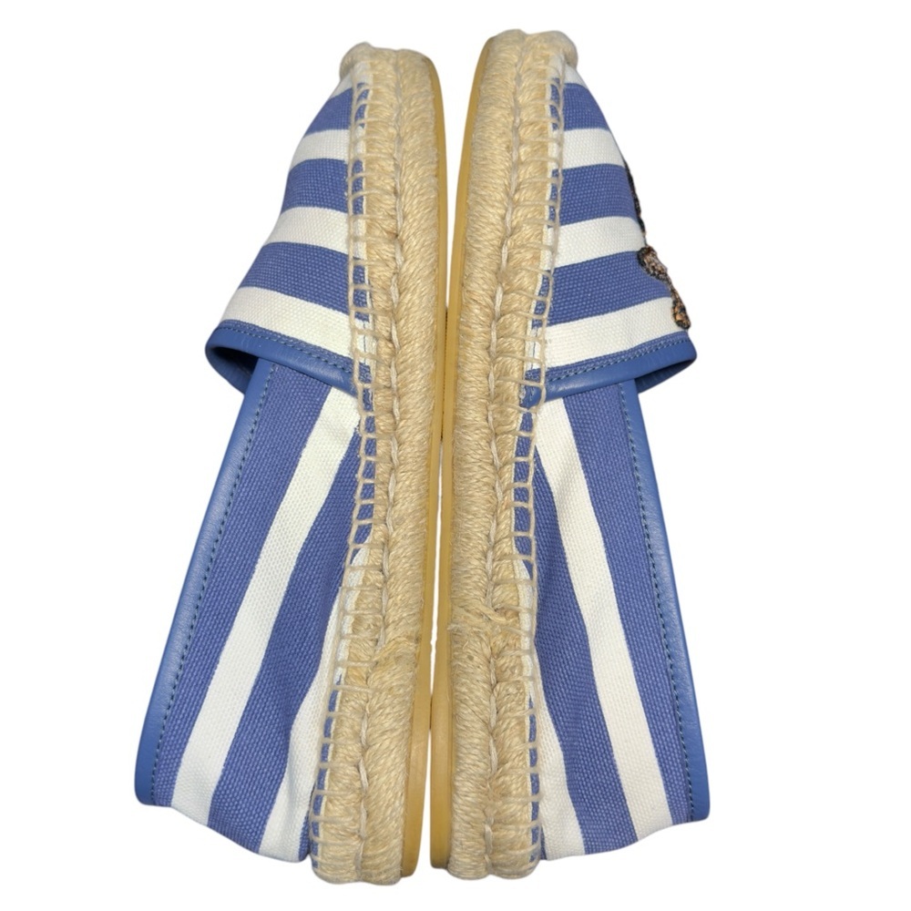 Gucci Striped Canvas Yacht Beach Luxury Resort Espadrilles With Logo Embroidered - Picture 6 of 16